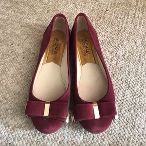 New Kiera burgundy suede ballet flat